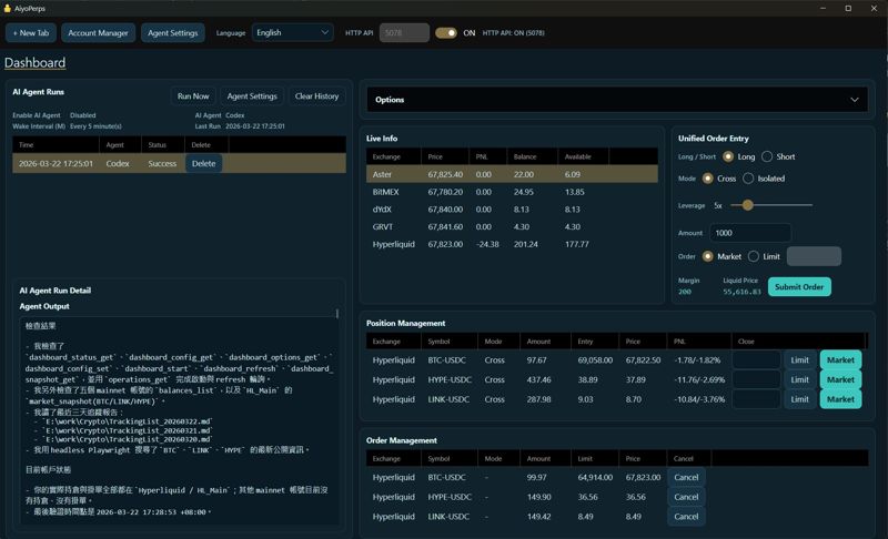 AiyoPerps dashboard screenshot